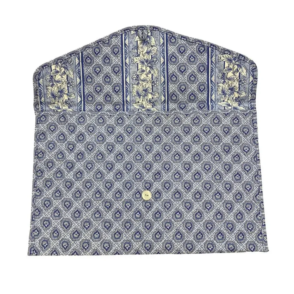 Longaberger‎ Laptop Case Portfolio Provincial Blue Paisley Quilted Fabric 73873
